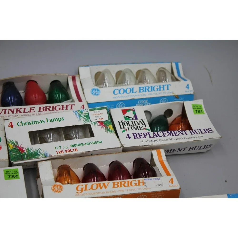 55+ Pcs C7 Replacement Bulb Lot Light Christmas Vintage Twinkle Bright Cool GE
